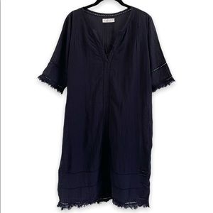 Velvet by Graham and Spencer Crinkled Cotton Voile Shift Dress Size Small